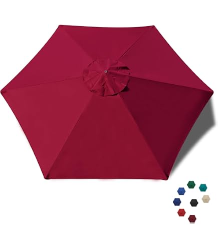 Sunnyglade 7.5Ft 6 Ribs Umbrella Canopy Replacement Patio Top Cover Beige