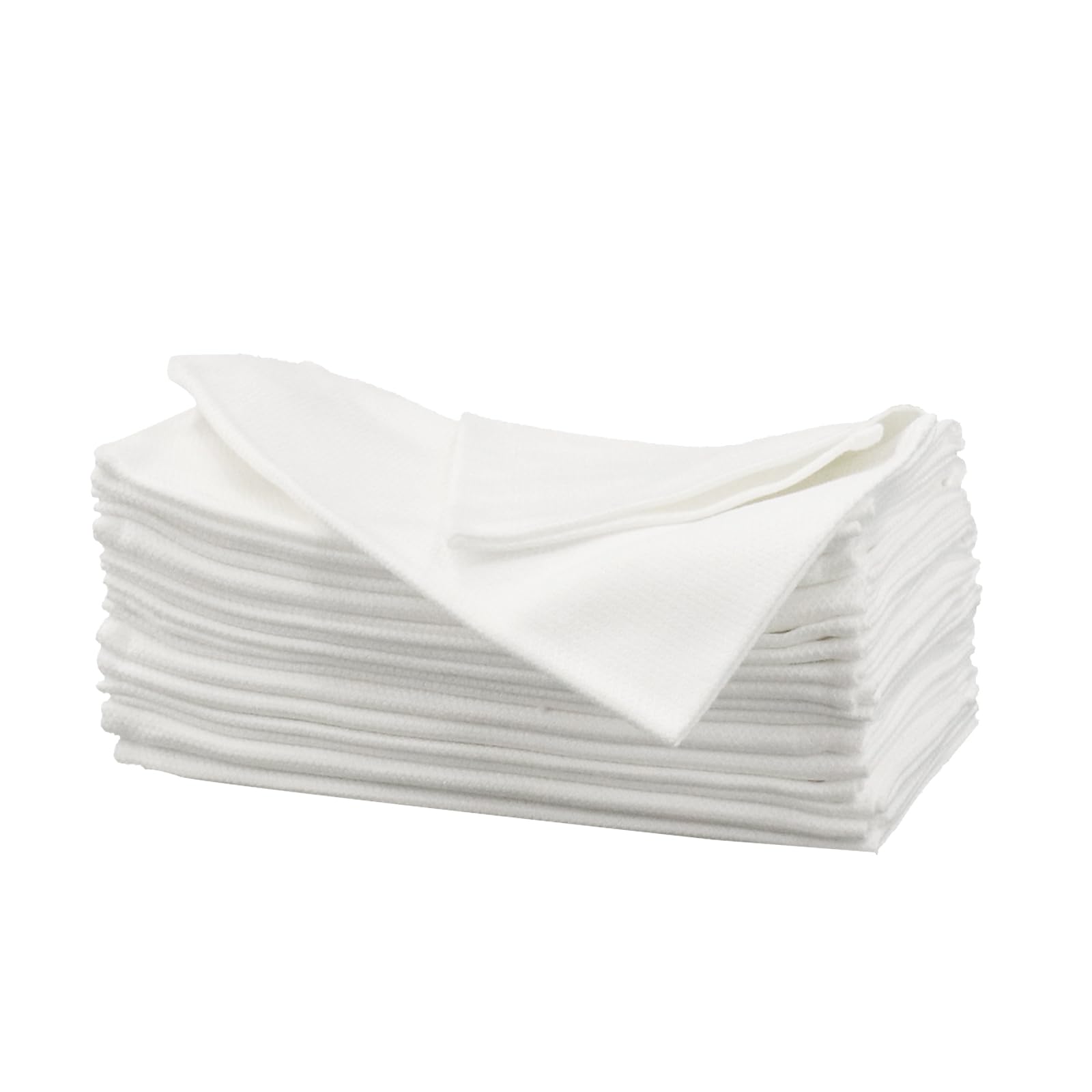 BIT.FLY Cloth Napkins - Set of 12 White Cotton Napkins 50 x 50CM Suitable for Hotels Restaurants Marry Parties and Everyday Use