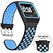 SKYLET Compatible with Fitbit Ionic Bands for Men with Case, Soft Replacement Sport Breathable Wristband Compatible with Fitbit Ionic Smart Watch with Metal Clasp Women[Black-Blue]