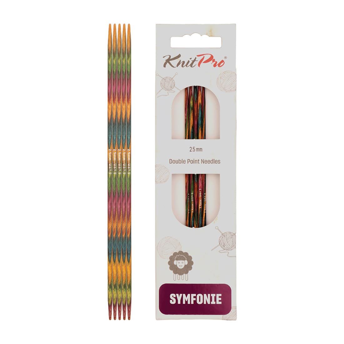 KnitPro Symfonie Double Pointed Needles 6" (15cm) | 2.50mm
