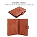 Vivefox RFID Leather Passport Holder Cover - Travel Passport Wallet Document Organizer Id Card Case (Brown- 1 (with Magnet Button))