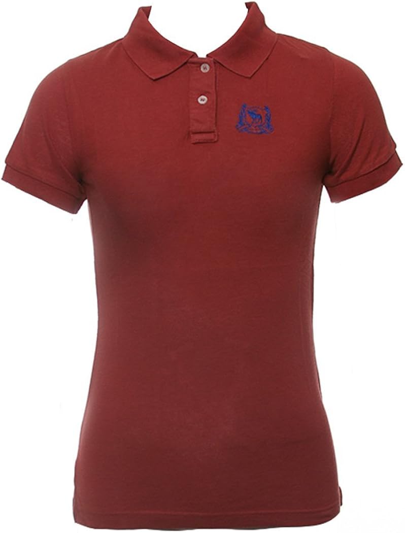 Amazon.com : Abercrombie & Fitch 51659570 Red Womens Polo Shirt Size: Small : Novelty Polo 