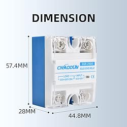 CNAODUN Solid State Relay SSR-25DD with Heat Sink