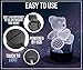 3D Night Light Lamp Illusion - 3 Pattern Design (Teddy Bear, Hippo, Dinosaur) Bedside Night Led Lamp with Acrylic Panel for Boys & Girls - 7 Color Changing with Remote Control and 39in USB Cable