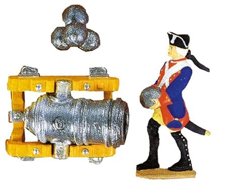 Zinngießform Mörser und Kanonier mit Kugel