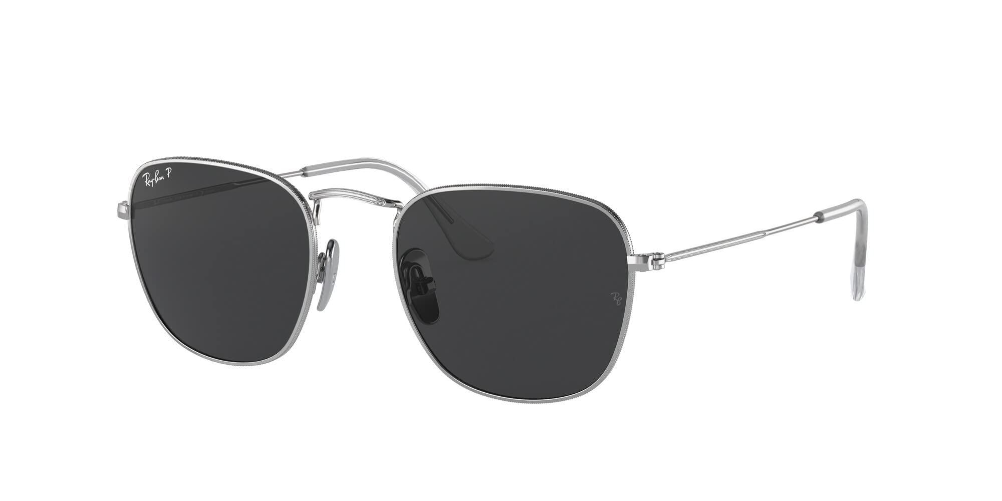 Photo 1 of Ray-Ban Men's RB8157 Frank Titanium Square Sunglasses, Silver/Black Polarized, 51 mm