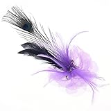 Navifoce Elegant Womens Girl Seersucker Peacock Frangipani Plumeria Fascinators Cocktail Feather Headwear Hair Clip