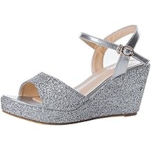 Amazon.com: Wide Width Silver Sandals