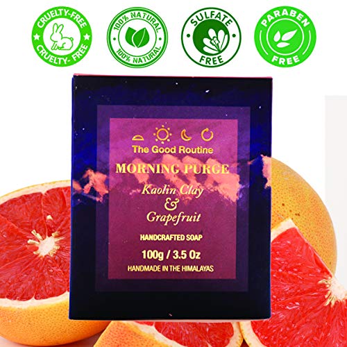 The Good Routine MORNING PURGE Kaolin clay & grapefruit Handcrafted Soap 100g/3.5OZ