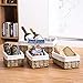 HOSROOME Handmade Wicker Storage Baskets Set Woven Decorative Organizing Nesting Baskets for Bedroom Bathroom(Set of 4,Beige)