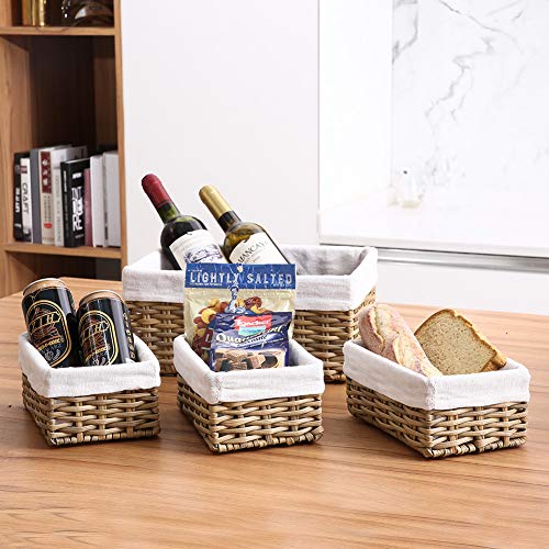 HOSROOME Handmade Wicker Storage Baskets Set Woven Decorative