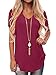 Aifer Women V Neck Long/Short Sleeve T Shirt Curved Hem Casual Basic Tops