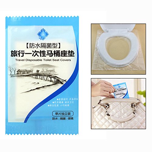 OFKPO Disposable Toilet Seat Cover, Portable, Waterproof, Antibacterial for Hotel/Outdoor/Travel Toilet Seat (Pack of 50)