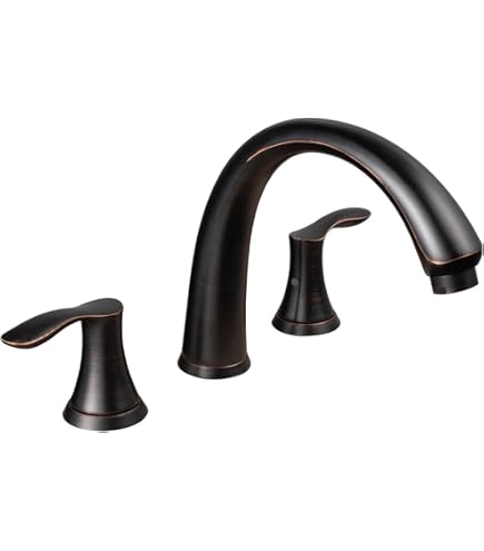 Grifo De Bañera Romana Kingston Brass - Bronce Aceitado, Arco Alto, Asas Cruzadas De Porcelana