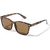 TIJN Polarized Sunglasses for Womens and Mens,Classic Square Frames Shades for UV Protection, Stylish and Trendy Sunnies