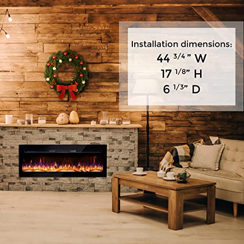 BizHomart 48 Electric Fireplace, Recessed & Wall Mounted Electrical