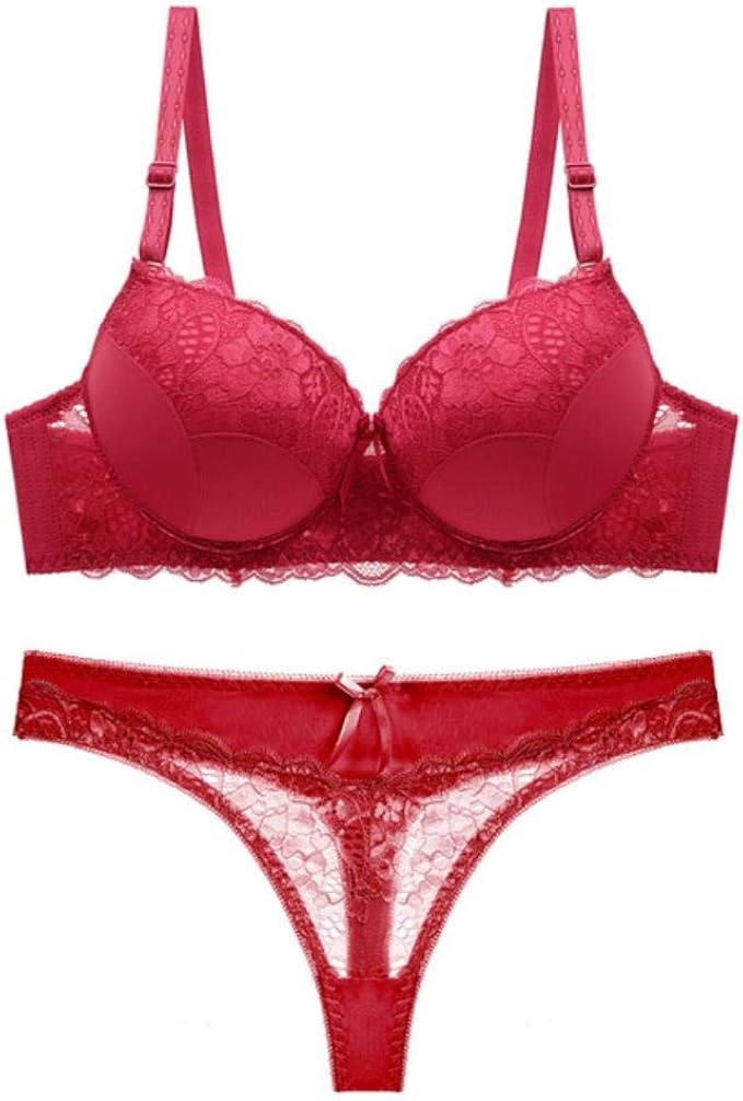 New 2021 s Women Bra Set Solid Lace Push Up Lingerie Set Plus Size C D