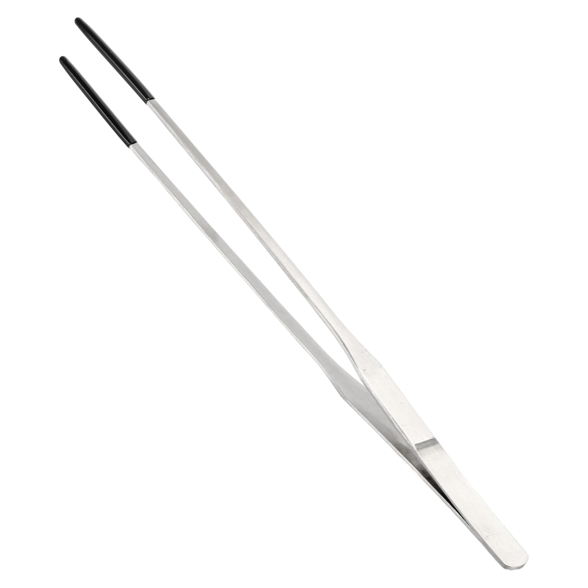 Photo 1 of CAPASTEC Reptile Feeding Tongs, Stainless Steel Lizard Feeding Tongs, Aquarium Straight Feeding Tweezers for Reptiles with Rubber Tip, Terrarium Feeding Tongs 10.63" L, Black Silver Tone