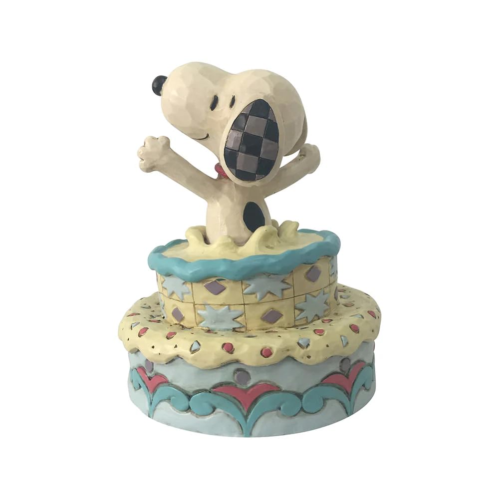Enesco Peanuts by Jim Shore Snoopy in Birthday Cake Figurine
