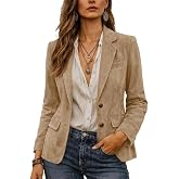 Suede Jackets For Women 2026 Notched Collar Work Dressy Business Blazers | Fall Winter Clothes,Outerwear for Casual Daily Vacation,Business Work Teacher Outfits,Vintage Style