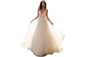 SEIM Lace Appliqued Wedding Dresses for Bride 2025 Beach Wedding Bridal Gowns for Women SE002