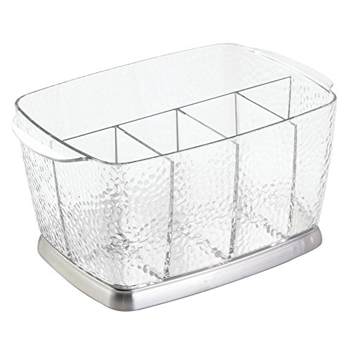 InterDesign Rain Plastic Silverware Caddy Organizer Flatware Holder for