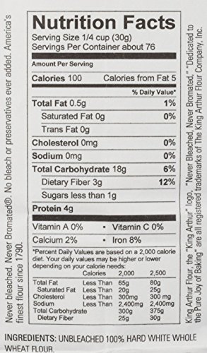 King Arthur White Whole Wheat Multi Purpose Flour, 5 lb - Thumbnail 2