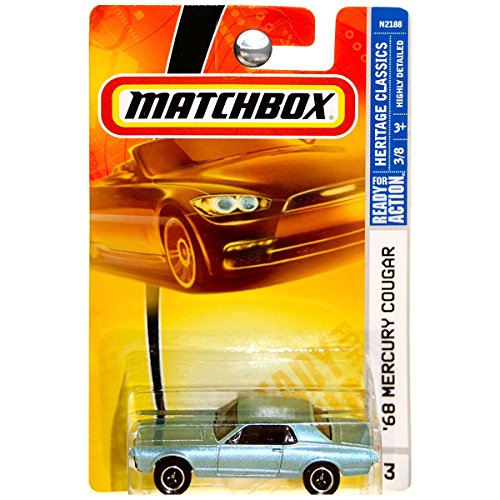 Matchbox 2008 Heritage Classics 1968 Mercury Cougar Light Silver Blue #3