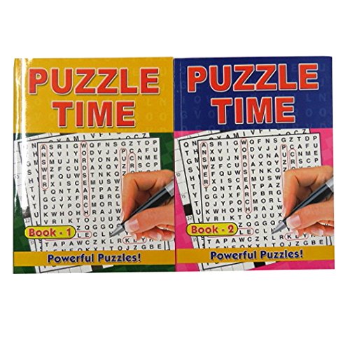A4 Puzzle Time Books - Crossword and Word Search, Book 1 & 2, Each 152 Pages
