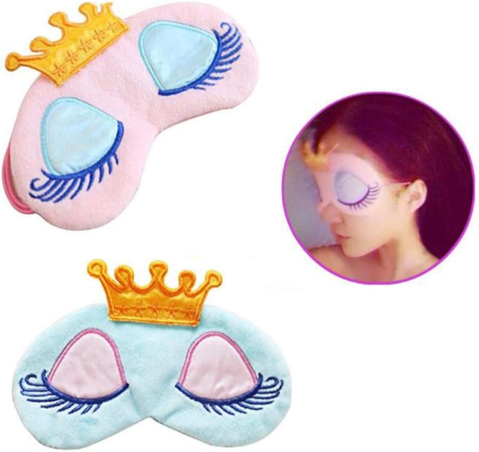 Ericotry 2Pcs Cute Girl's Princess Crown Sleeping Eye Mask EyeShade