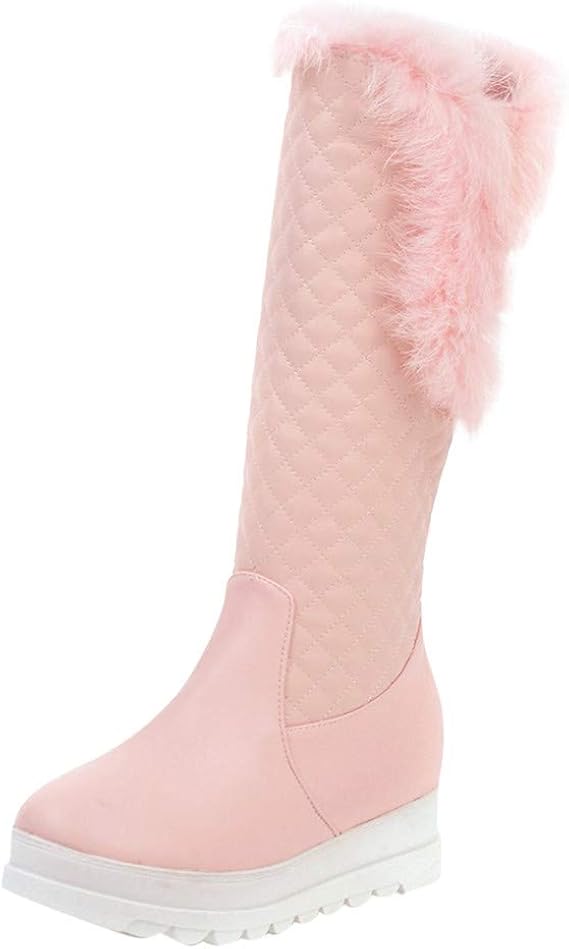 Amazon Co Jp ロングブーツ ファー付き レディース ブーツ ロング丈 防寒 ダウンブーツミドル 美脚 秋 冬 長ブーツ カジュアル 身長up 可愛い ファッション フラットヒール 通勤 デート パーティ イベント 大人 エレガント かわいい 服 ファッション小物
