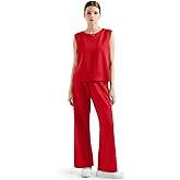 SUUKSESS Women 2 Piece Lounge Matching Sets Wide Leg Sweatpants Sleeveless Tops