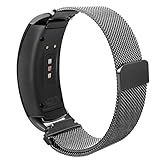For Gear Fit2 Pro/ Fit2 Band, OenFoto Metal Milanese Loop Stainless Steel Replacement Accessories Strap with Magnet Lock for Samsung Gear Fit 2 Pro SM-R365/SM-R360 Smartwatch -Milanese Black