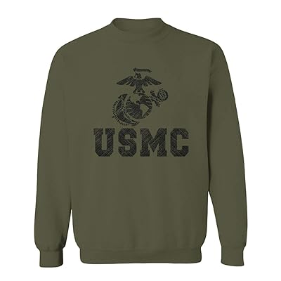 USMC Marine Corps Big Logo Black Seal Estados Unidos de Am&eacute;rica Estados Unidos Sudadera americana de cuello redondo para hombre