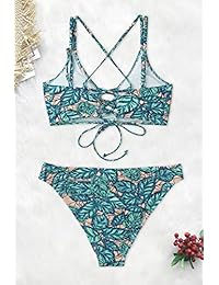 Bikini de encaje para dama, diseño de hojas