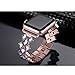 Secbolt Jewelry Bands Compatible with Apple Watch Band 38mm 40mm iwatch SE Series 6 5 4 3 2 1, Bling Stainless Steel Replacement Wristband, Rose Gold