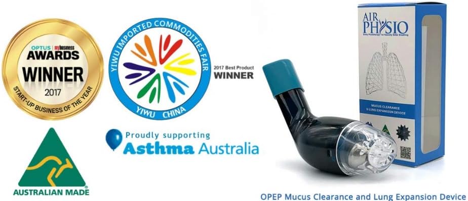 AirPhysio Natural Breathing Lung Expansion & Mucus Removal Device, Exerciser & Cleanse Therapy Aid Improves Sleep & Fitness, Treatment for COPD, Asthma, Bronchitis, Cystic Fibrosis,Pulmonary Relief: Health & Personal Care