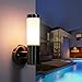 ONEVER Outdoor Wall Light, Exterior Lighting LED Wall Sconce Light Waterproof Stainless Steel E27 LED Wall Mount Cylinder Design Light Fixturefor Porch, Garage AC 100-230V (Bulb Included)