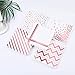 Aneco 100 Pack Rose Gold Cocktail Napkins Decorative Rose Gold Napkins Disposable Paper Napkins in 5 Assorted Rose Gold Foil Designs for Party Supplies Decoration, 6.5 by 6.5 Inches