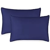 Queen Pillowcases by Pure Bamboo, Genuine 100% Organic Viscose Derived from Bamboo, Luxuriously Soft & Cooling, Double Stitching, Envelope Closure (2 Queen Pillowcases, Cobalt Blue)