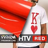 VVIVID+ Red Premium Line Heat Transfer Vinyl Film for Cricut, Silhouette & Cameo (12