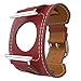 MoKo Band for Apple Watch Series 3 Bands, Genuine Leather Smart Watch Band Cuff Strap Replacement for 42mm Apple Watch 2017 Series 3 / 2 / 1, RED (Not Fit 38mm Versions)