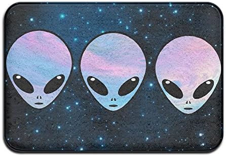 Psychedelic Three Holo Aliens Durable Super Soft And Plush Non-skid No-slip Backing Imported Machine Washable Water Absorbent Coral Pad