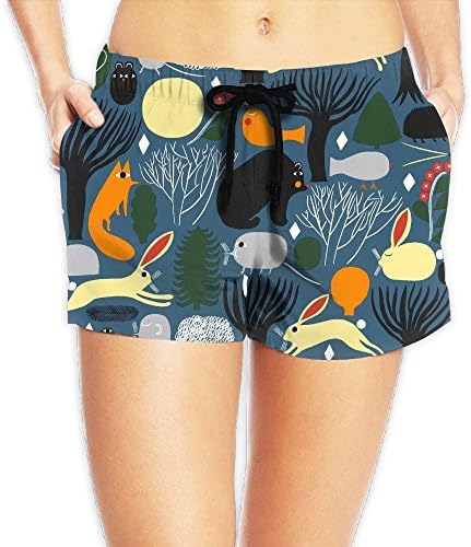 Hover To Zoom Women Color Fashion Casual Drawstring Beach Boardshorts Pants Pocket