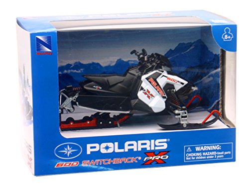 Polaris 800 Switchback Pro-X Snowmobile (White) by Newray 1:16 Scale
