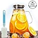 Glass Water Pitcher,50 Oz Carafe with Lid,Glass Water Jug with Particular Coaster and Brush,Glass Water Jar