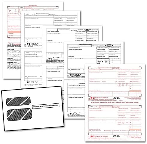 2019 Laser Tax Forms - W-2 Income (4-Part Set) & Self Seal Envelope Kit for 50 Employees - Park Forms