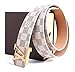 Fashion Belt Classic White Chess Grid Belt With Gold Buckle (White/gold buckle, （30-33）105cm)