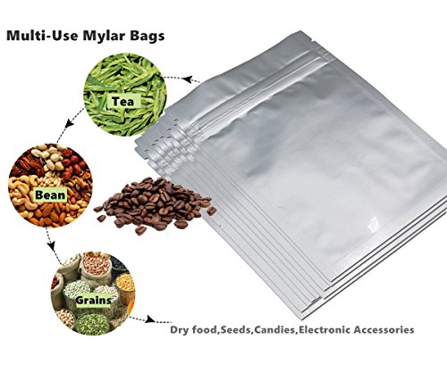 Wekoil 50 PCS Large Mylar Bags Clear Zipper Lock Aluminum Foil Bags Resealable Packaging Plastic Pouches Bulk Foil Lined Seal Wrapper Coffee Candies Electronic Accessories Storage 18CMx25CM/7 x10