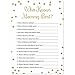 MyExpression.com Sweet Pregnancy Candy Match Baby Shower Game - 24 Count - (Faux Gold Glitter on White)